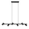 Lampadario 6 luci orientabili moderno per tavolo da pranzo nero
