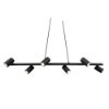 Lampadario 6 luci orientabili moderno per tavolo da pranzo nero