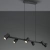 Lampadario 6 luci orientabili moderno per tavolo da pranzo nero