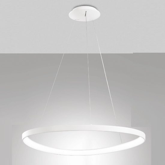 Fabas quirk lampadario bianco a sospensione led 75w cct 2700k 3000k 4000k dimmerabile