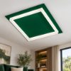 Plafoniera moderna quadrata verde bosco led 40w cct 3000k 4000k