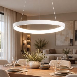 Fabas quirk lampadario ovale bianco led 56w cct 2700k 3000k 4000k dimmerabile