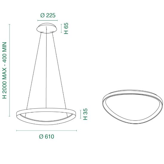 Fabas quirk lampadario ovale bianco led 56w cct 2700k 3000k 4000k dimmerabile