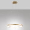 Fabas luce quirk lampadario led 56w cct 2700k 4000k dimmerabile anello moderno a sospensione ottone satinato