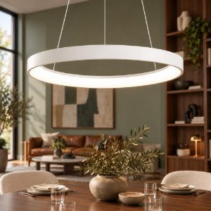 Fabas quirk lampadario ovale bianco led 38w cct 2700k 3000k 4000k dimmerabile