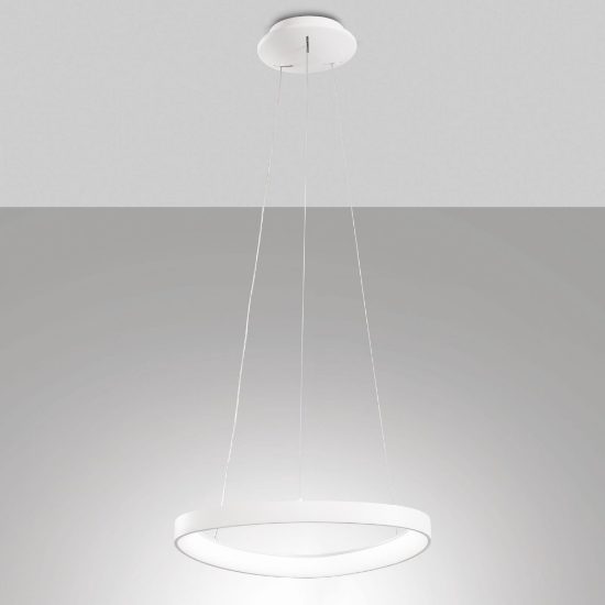 Fabas quirk lampadario ovale bianco led 38w cct 2700k 3000k 4000k dimmerabile