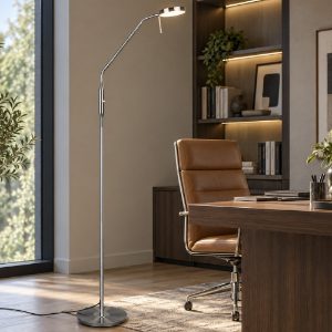 Piantana da terra led 12w cct 2300k 4000k dimmerabile nickel