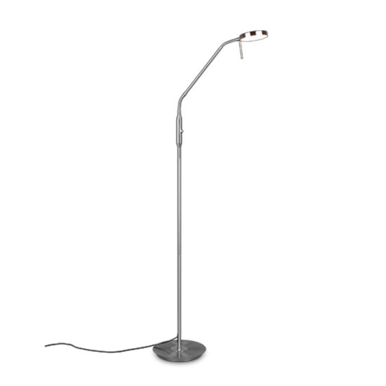 Piantana da terra led 12w cct 2300k 4000k dimmerabile nickel