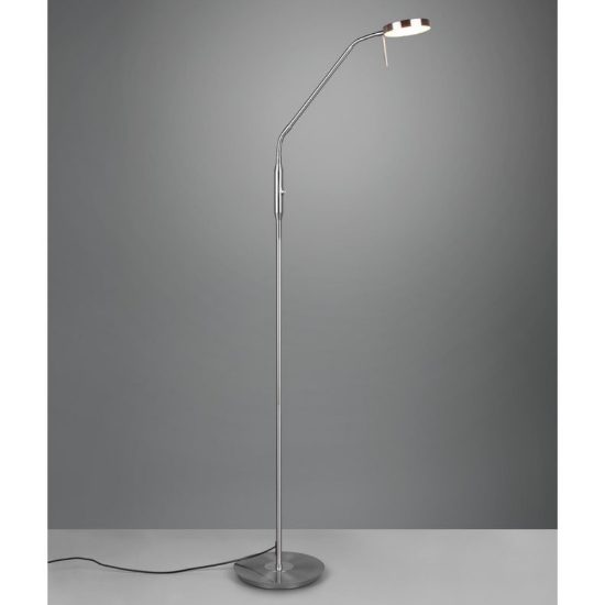 Piantana da terra led 12w cct 2300k 4000k dimmerabile nickel