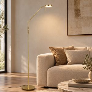 Piantana lampada da terra ottone led cct 2300k 4000k per salotto