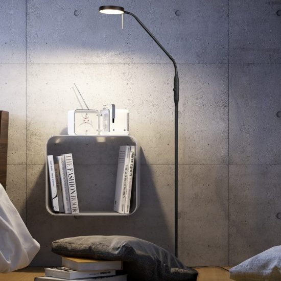 Lampada da terra orientabile led cct 2300k 4000k nero opaco