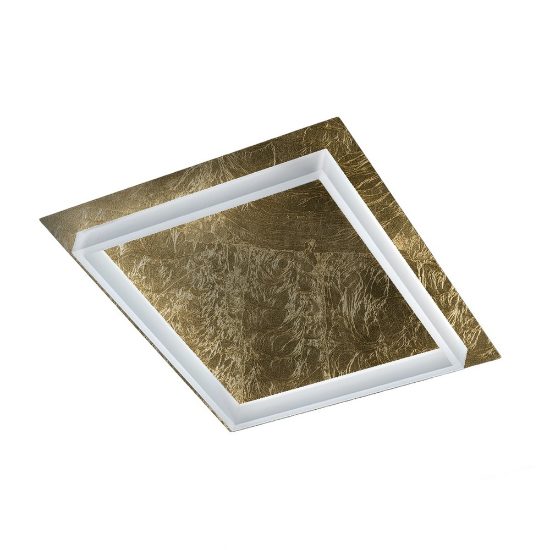 Plafoniera led 40w cct 3000k 4000k moderna quadrata foglia oro