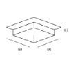 Plafoniera led 40w cct 3000k 4000k moderna quadrata rame opaco