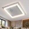 Plafoniera led 40w cct 3000k 4000k quadrata moderna marmo bianco