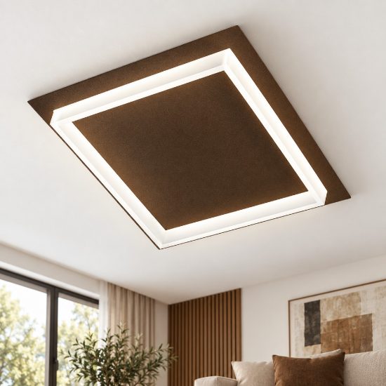 Plafoniera led 40w cct 3000k 4000k 50cm moderna quadrata ruggine