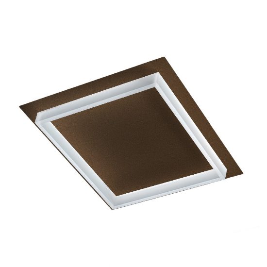 Plafoniera led 40w cct 3000k 4000k 50cm moderna quadrata ruggine