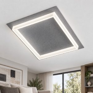 Plafoniera led 40w cct 3000k 4000k moderna quadrata grigio perla