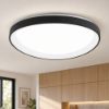 Fabas quirk plafoniera moderna ovale nera led 38w cct 2700k 3000k 4000k dimmerabile