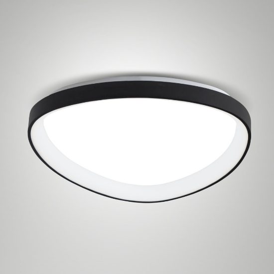 Fabas quirk plafoniera moderna ovale nera led 38w cct 2700k 3000k 4000k dimmerabile