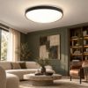 Fabas quirk plafoniera moderna ovale nera led 38w cct 2700k 3000k 4000k dimmerabile