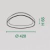 Fabas quirk plafoniera moderna ovale nera led 38w cct 2700k 3000k 4000k dimmerabile