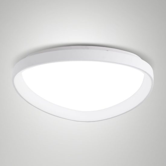 Fabas luce quirk plafoniera led 38w cct 2700k 4000k dimmerabile moderna ovale bianca