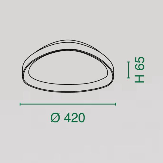 Fabas luce quirk plafoniera led 38w cct 2700k 4000k dimmerabile moderna ovale bianca