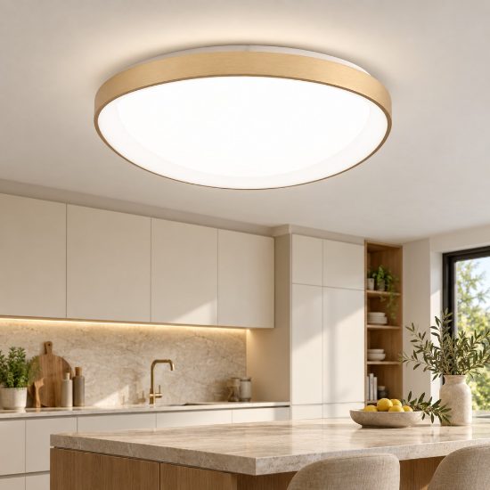 Fabas luce quirk plafoniera led 38w cct 2700k 4000k ottone satinato dimmerabile