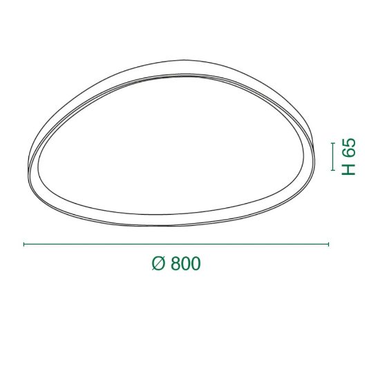 Fabas luce quirk plafoniera led 75w cct 2700k 4000k dimmerabile moderna ovale tortora