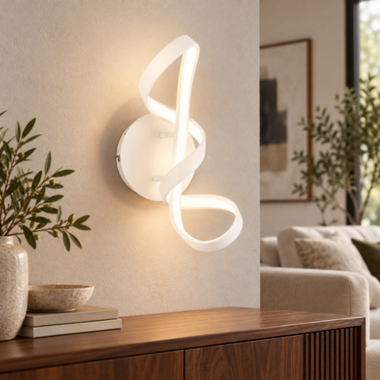 Applique design moderno bianco led 4000k dimmerabile
