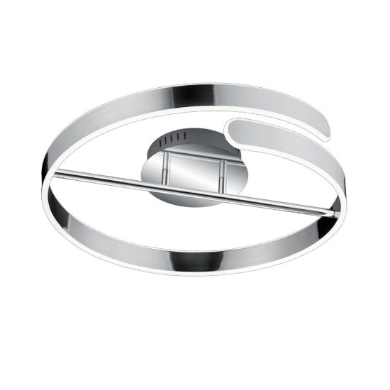 Plafoniera design moderno cromo led 4000k dimmerabile 50cm