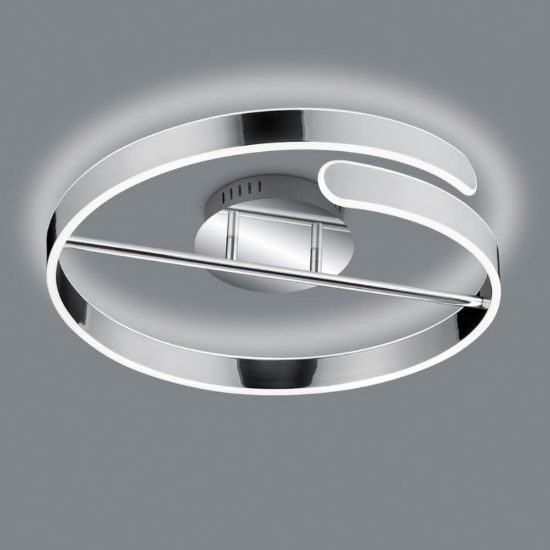 Plafoniera design moderno cromo led 4000k dimmerabile 50cm