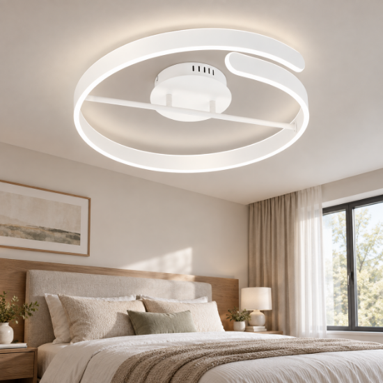 Plafoniera per camera da letto bianco led 4000k 50cm