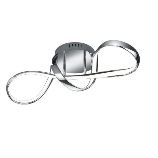 Plafoniera design moderno led 4000k cromo dimmerabile 60cm