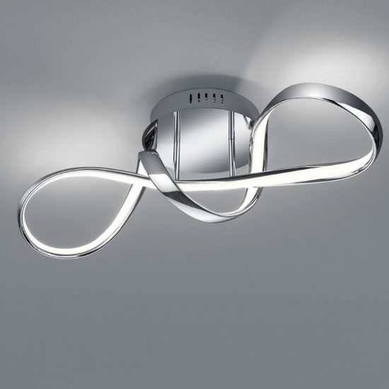 Plafoniera design moderno led 4000k cromo dimmerabile 60cm