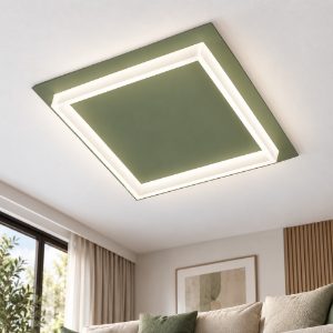 Plafoniera led 48w cct 3000k 4000k quadrata moderna verde salvia