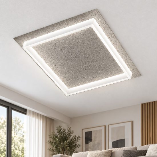 Plafoniera quadrata moderna per sala da pranzo led 48w cct 3000k 4000k effetto muro