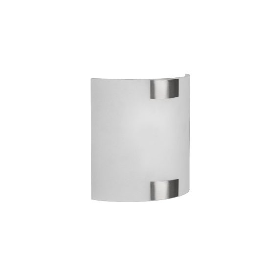 Applique da parete  20cm quadrata nickel opaco vetro