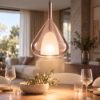 Fabas luce lila lampada a sospensione ametista vetro