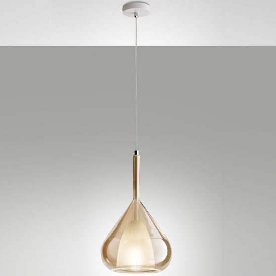 Fabas luce lila lampada a sospensione design goccia ambra vetro