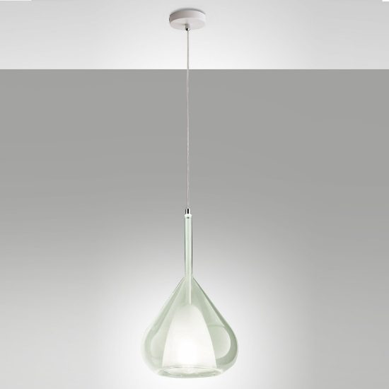 Fabas luce lila lampada a sospensione a goccia verde vetro