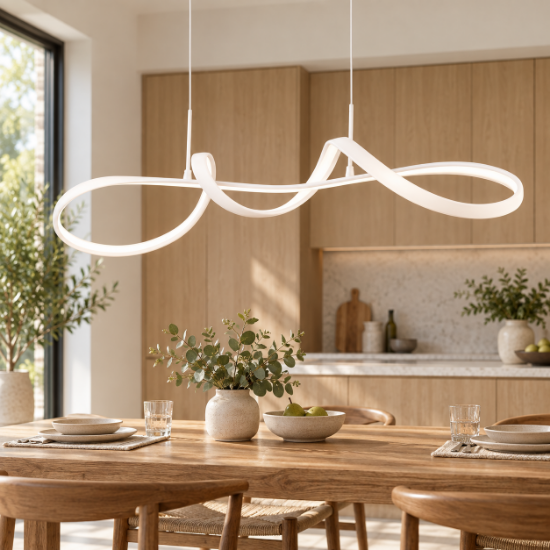 Lampadario per tavolo da pranzo bianco led 4000k