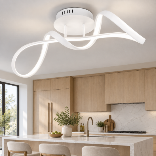 Plafoniera per soggiorno moderno bianco led 4000k