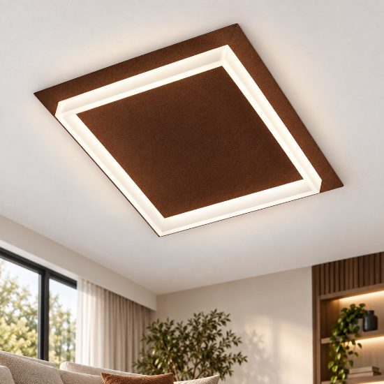 Plafoniera led 48w cct 3000k 4000k 65cm moderna quadrata rame opaco
