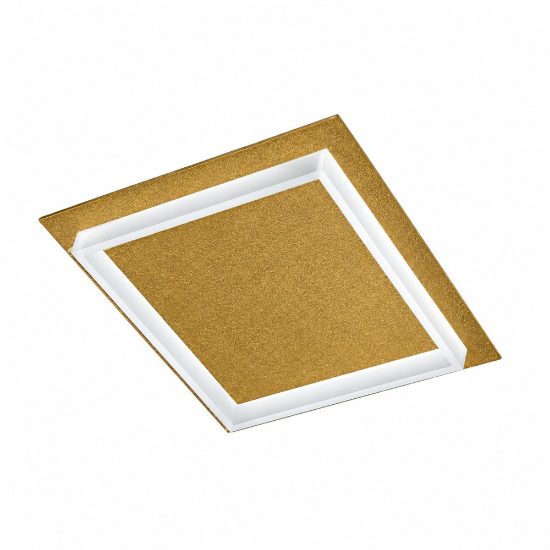 Plafoniera quadrata moderna oro opaco per soggiorno led 48w cct 3000k 4000k