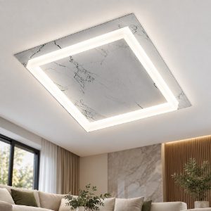 Plafoniera led 48w cct 3000k 4000k marmo bianco per sala da pranzo