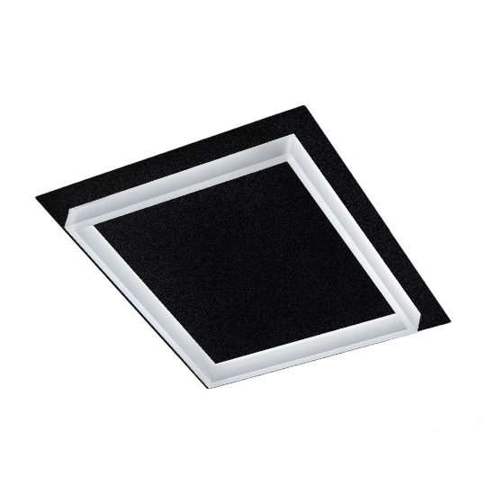 Plafoniera moderna quadrata nera led 48w cct 3000k 4000k 65cm