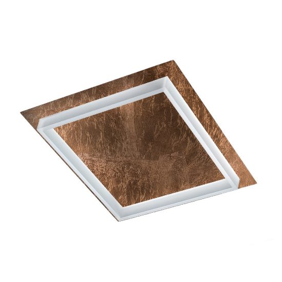 Plafoniera led 48w cct 3000k 4000k moderna quadrata foglia rame