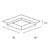 Plafoniera per sala da pranzo foglia argento led 48w cct 3000k 4000k
