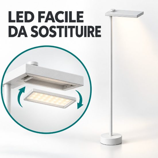 Paletto da esterno quadrato moderno pesca led 10w 3000k ip65 60cm